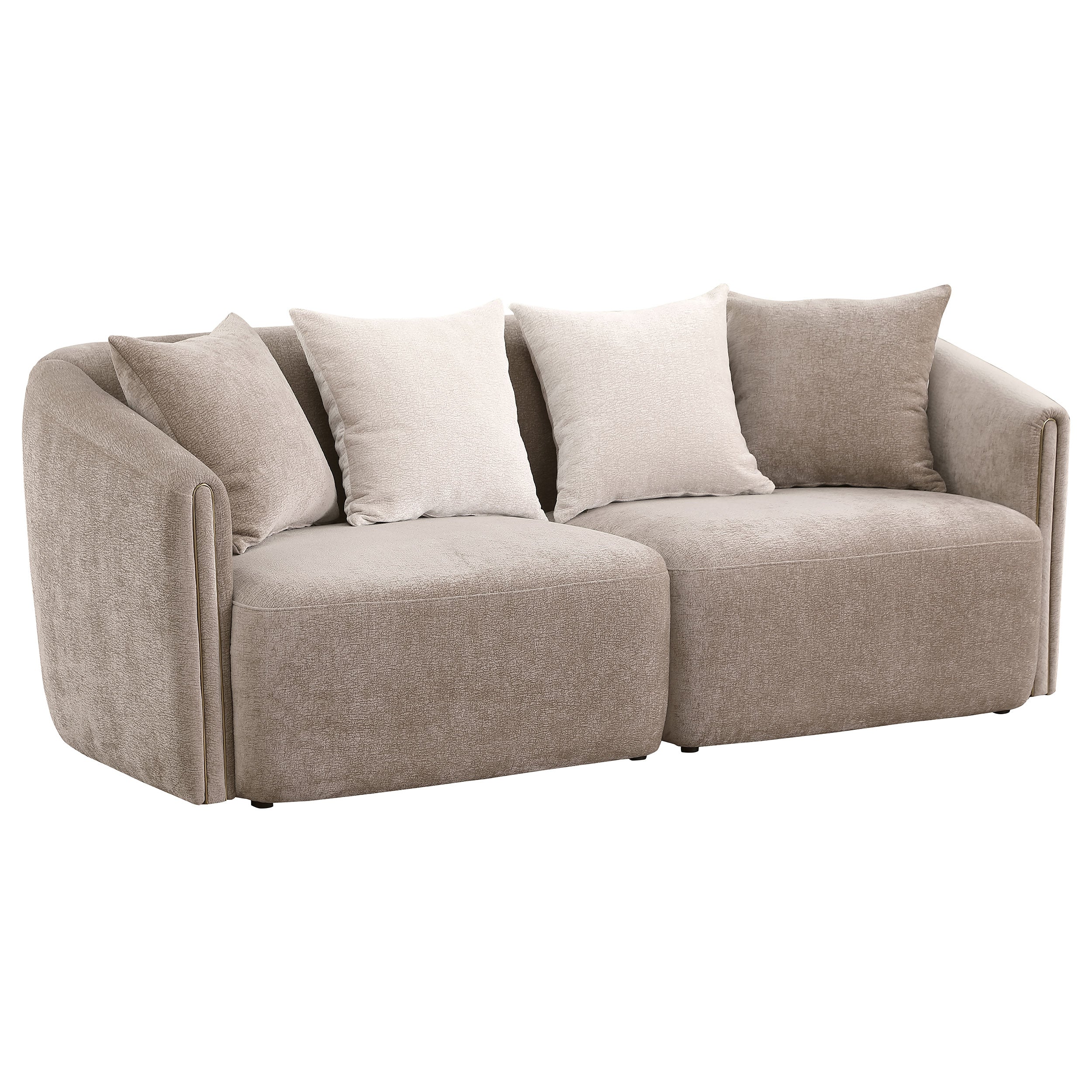 Townsend  Chenille Upholstered Sofa Set Latte