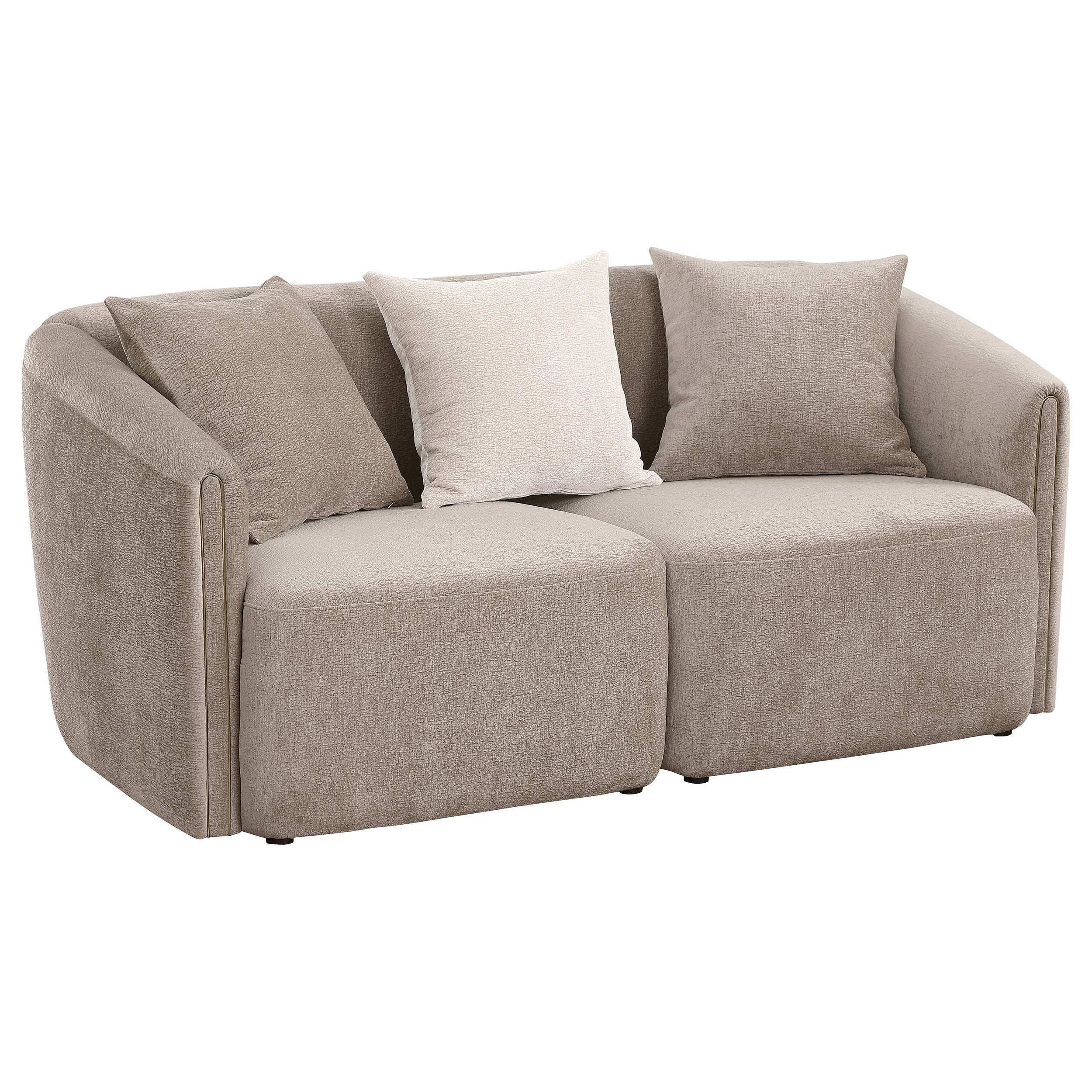 Townsend  Chenille Upholstered Sofa Set Latte