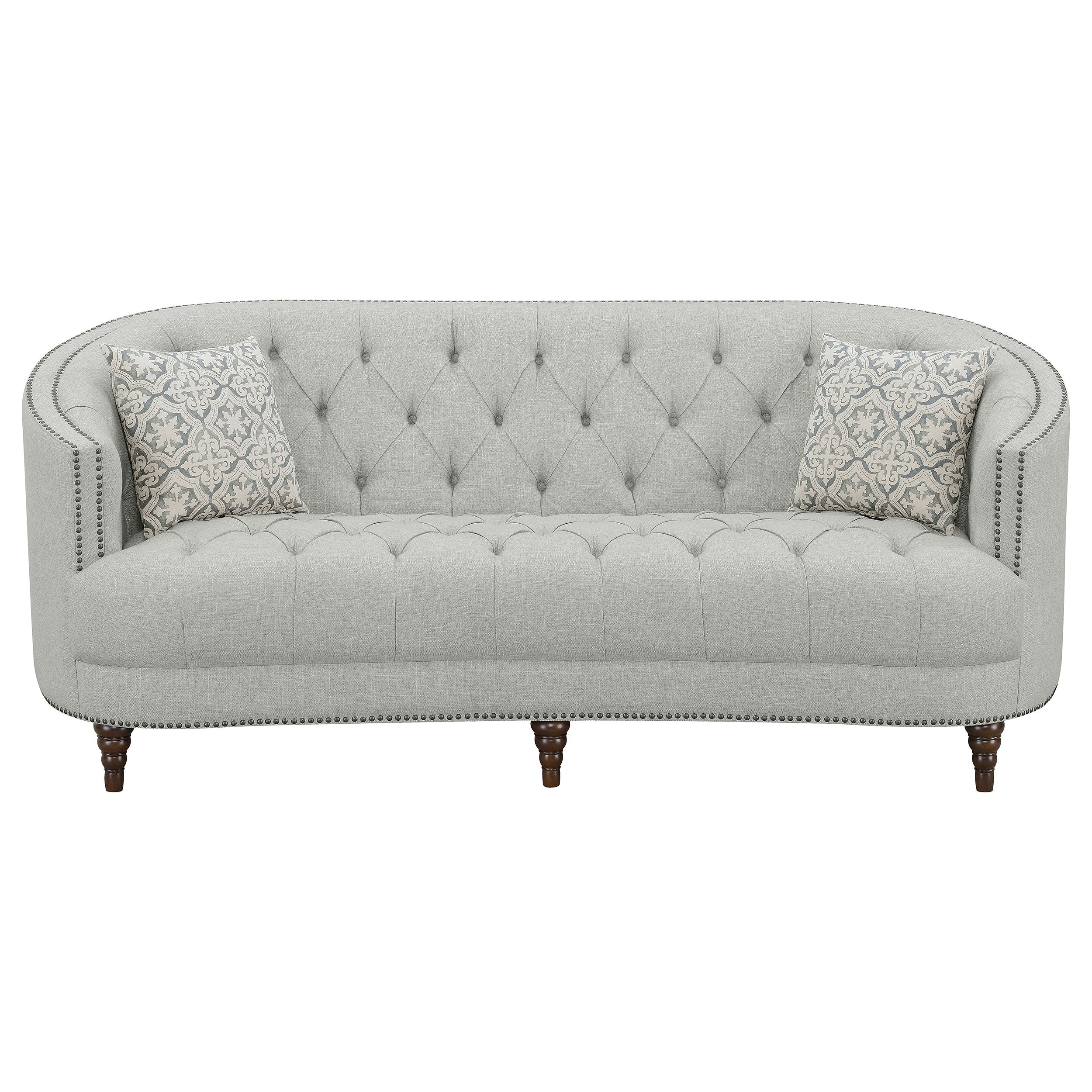 Avonlea Upholstered Tufted Living Room Set Grey