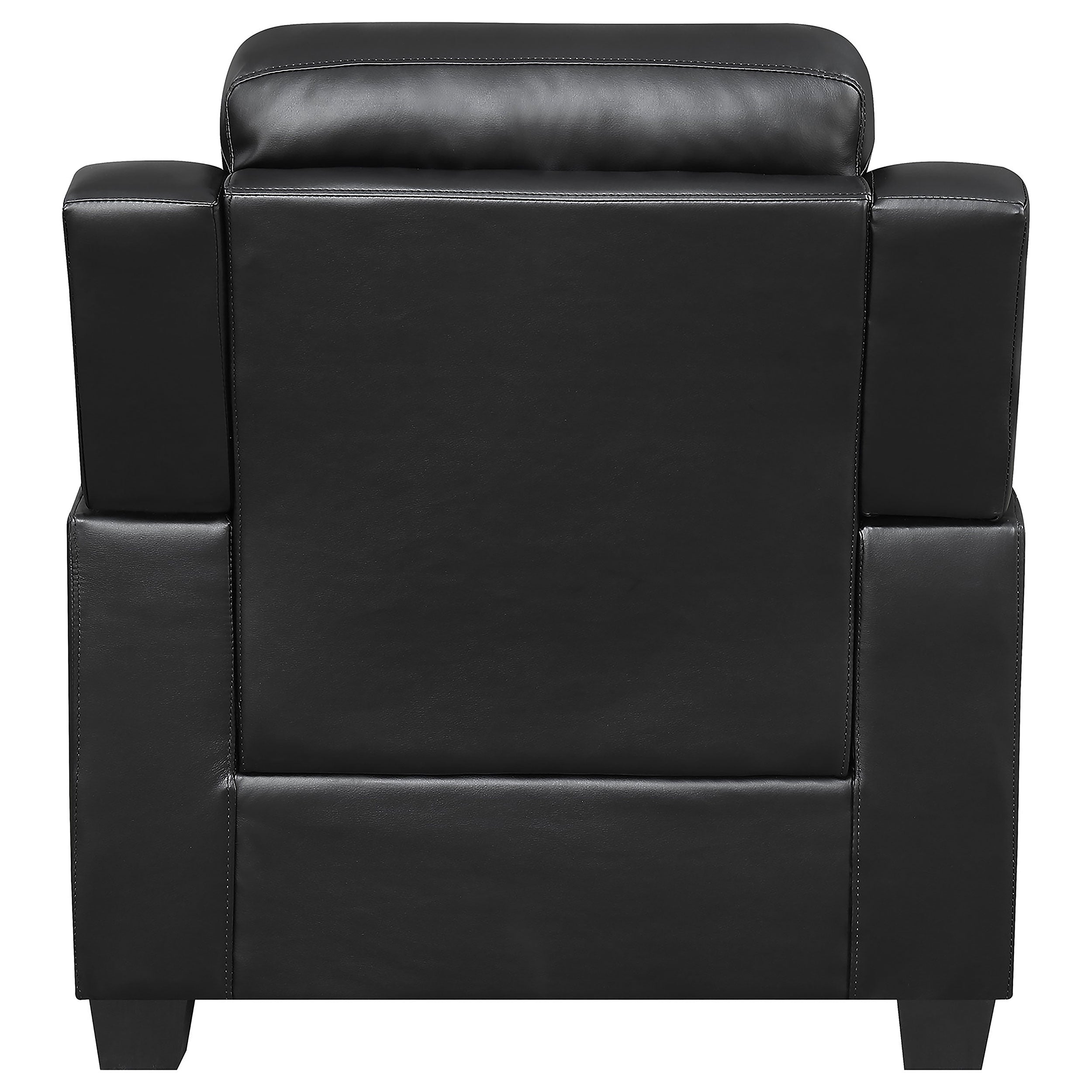 Finley Upholstered Pillow Top Arm Living Room Set Black