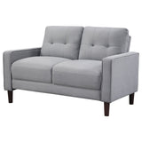 Bowen Upholstered Track Arms Tufted Loveseat Grey