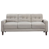 Bowen Upholstered Track Arms Tufted Sofa Beige