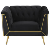 Holly Tuxedo Arm Tufted Back Chair Black