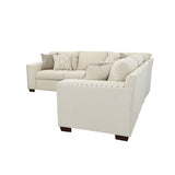 Aria L-shaped Sectional with Nailhead Oatmeal