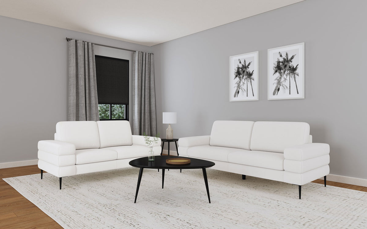 Jessel  Chenille Upholstered Sofa Set Ivory