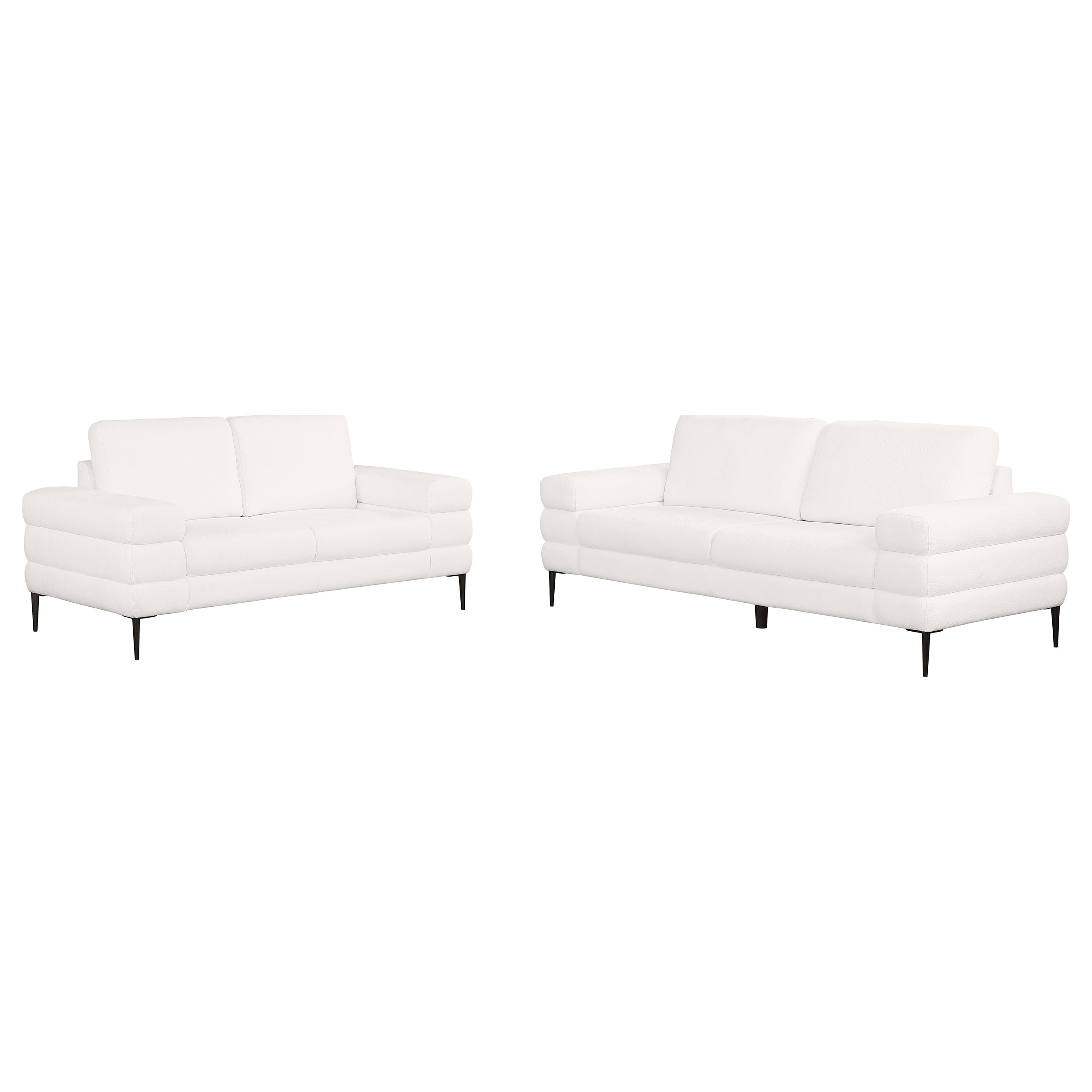 Jessel  Chenille Upholstered Sofa Set Ivory
