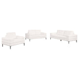 Jessel  Chenille Upholstered Sofa Set Ivory