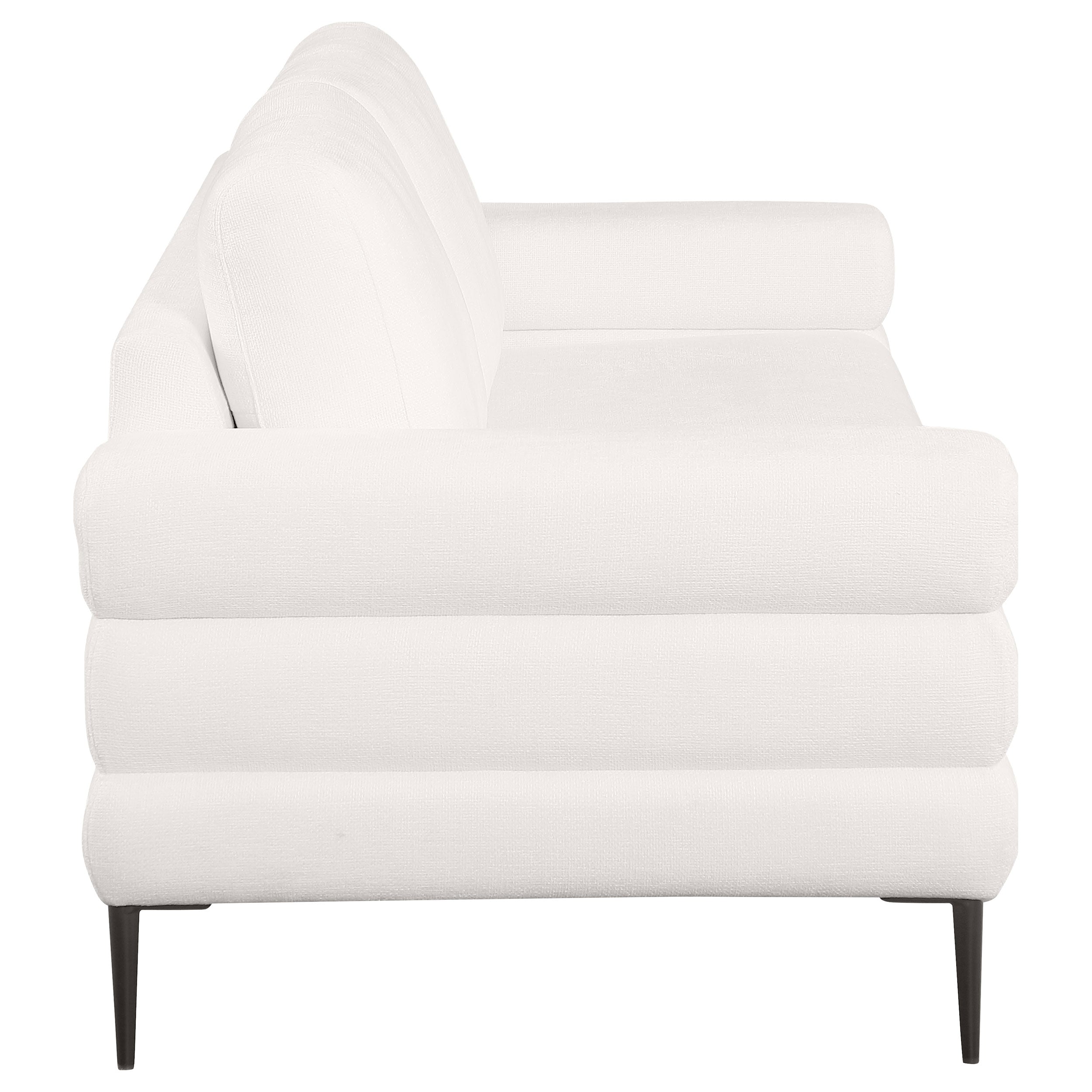 Jessel  Chenille Upholstered Sofa Set Ivory