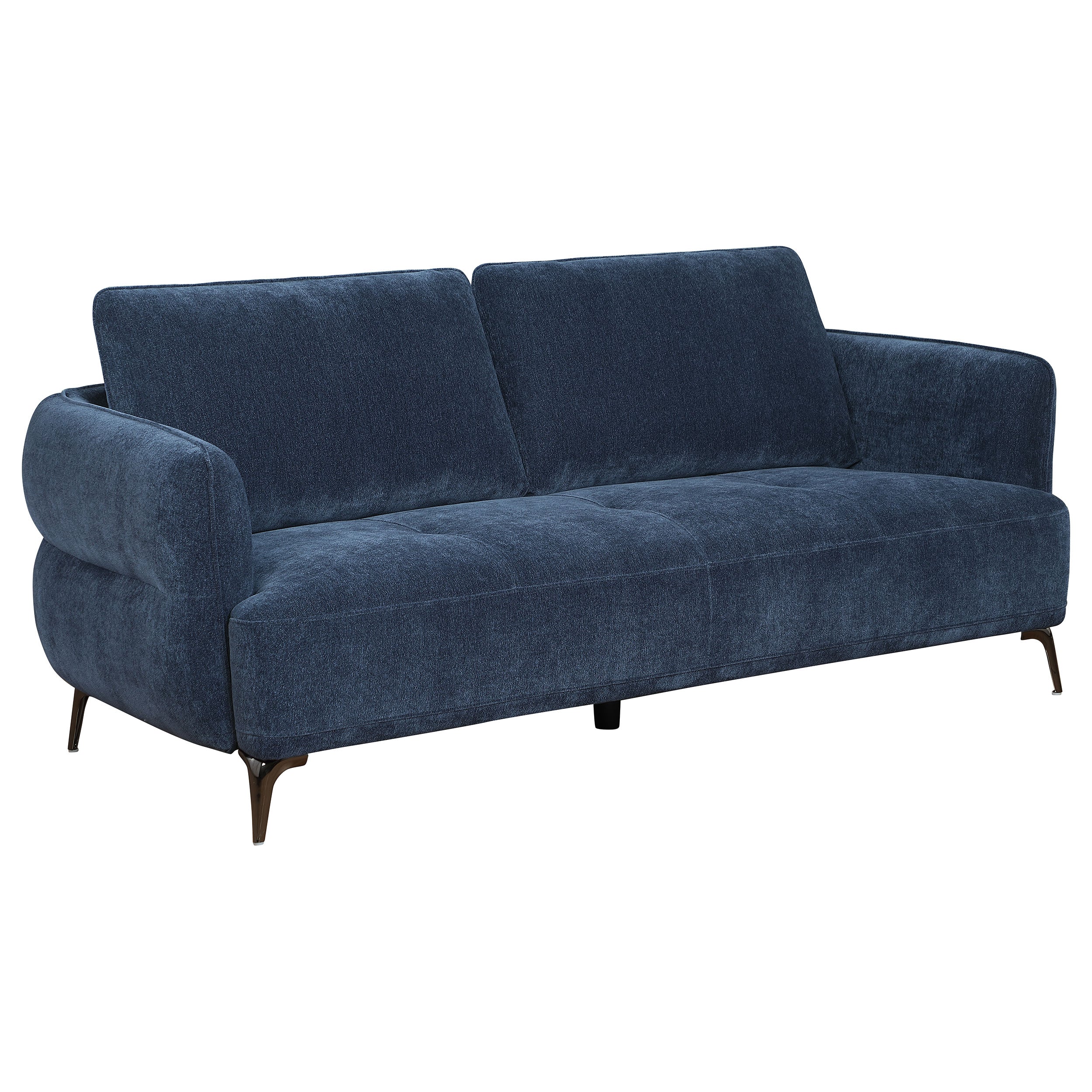 Lively  Chenille Upholstered Sofa Set Blue
