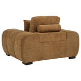 Octavia Fabric Upholstered Track Arm Accent Chair Amber