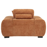 Octavia Fabric Upholstered Track Arm Accent Chair Orange