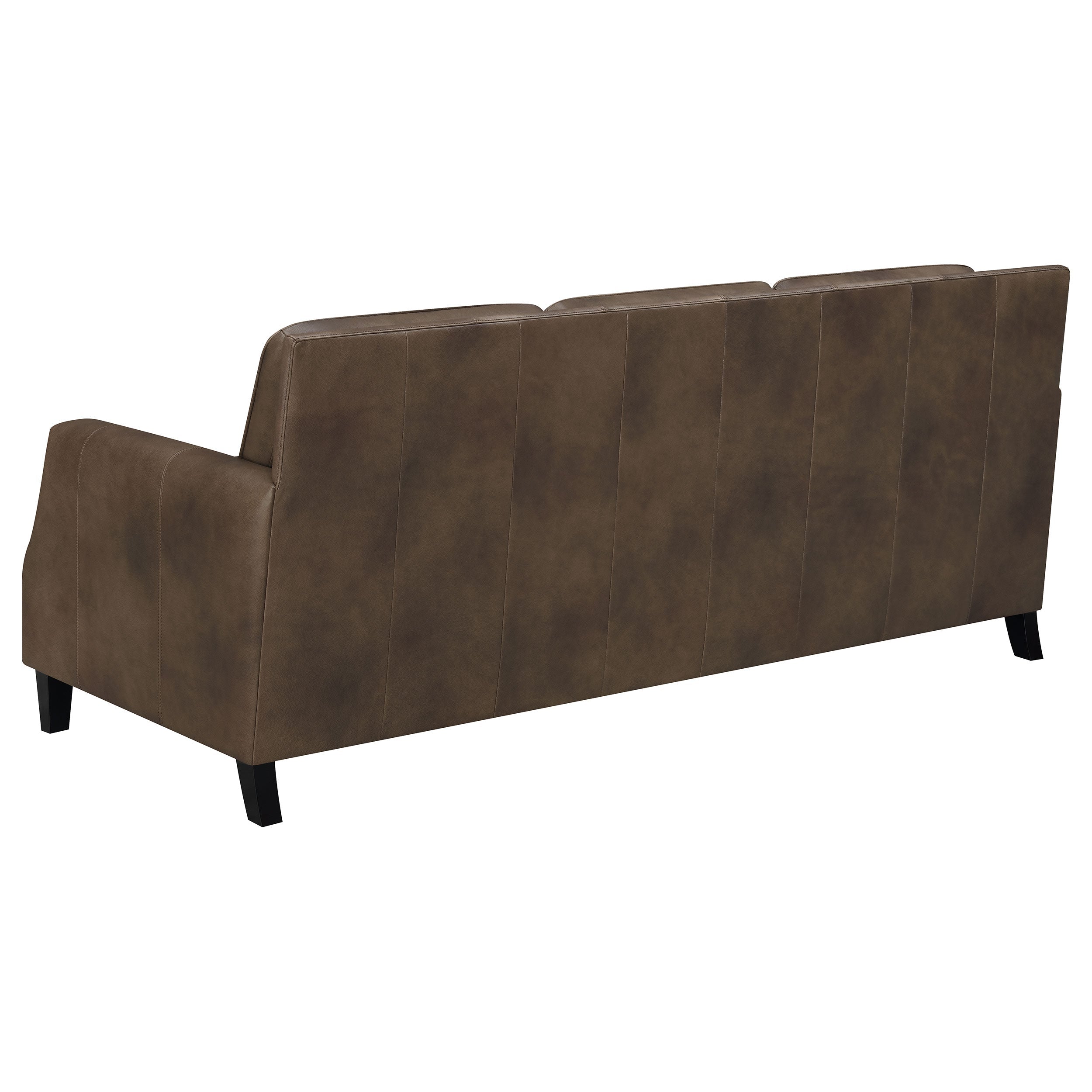 Leaton Upholstered Recessed Arms Sofa Brown Sugar