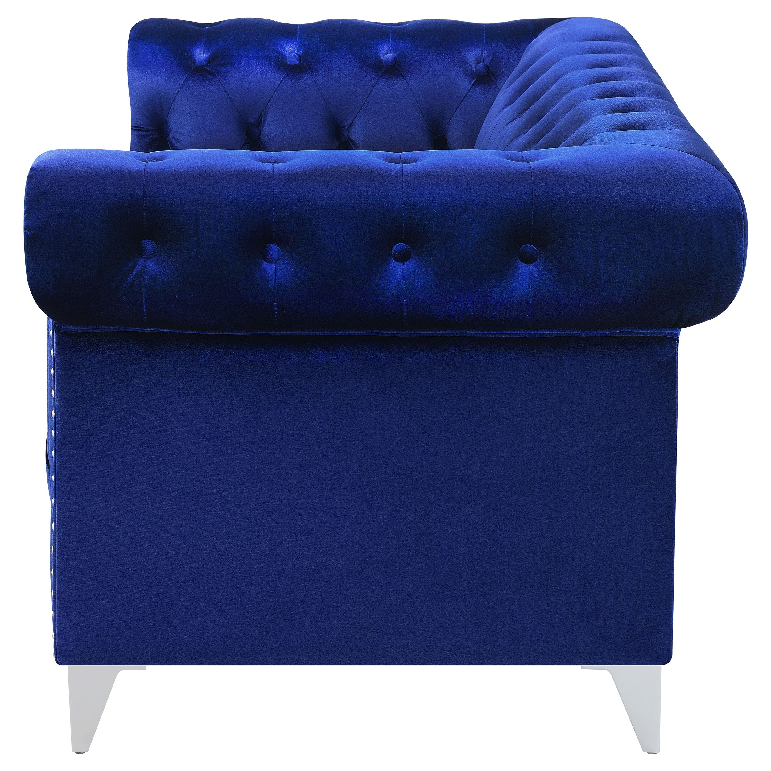 Bleker Tufted Tuxedo Arm Loveseat Blue