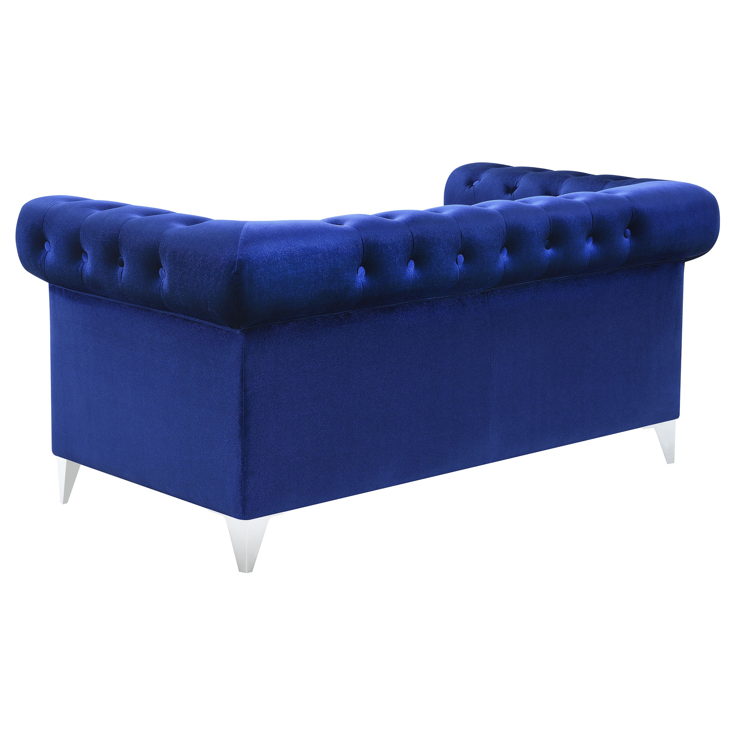 Bleker Tufted Tuxedo Arm Loveseat Blue