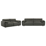 Buxton 2-piece Leather Upholstered Sofa Set Graphite
