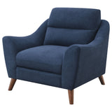 Gano Sloped Arm Upholstered Chair Navy Blue