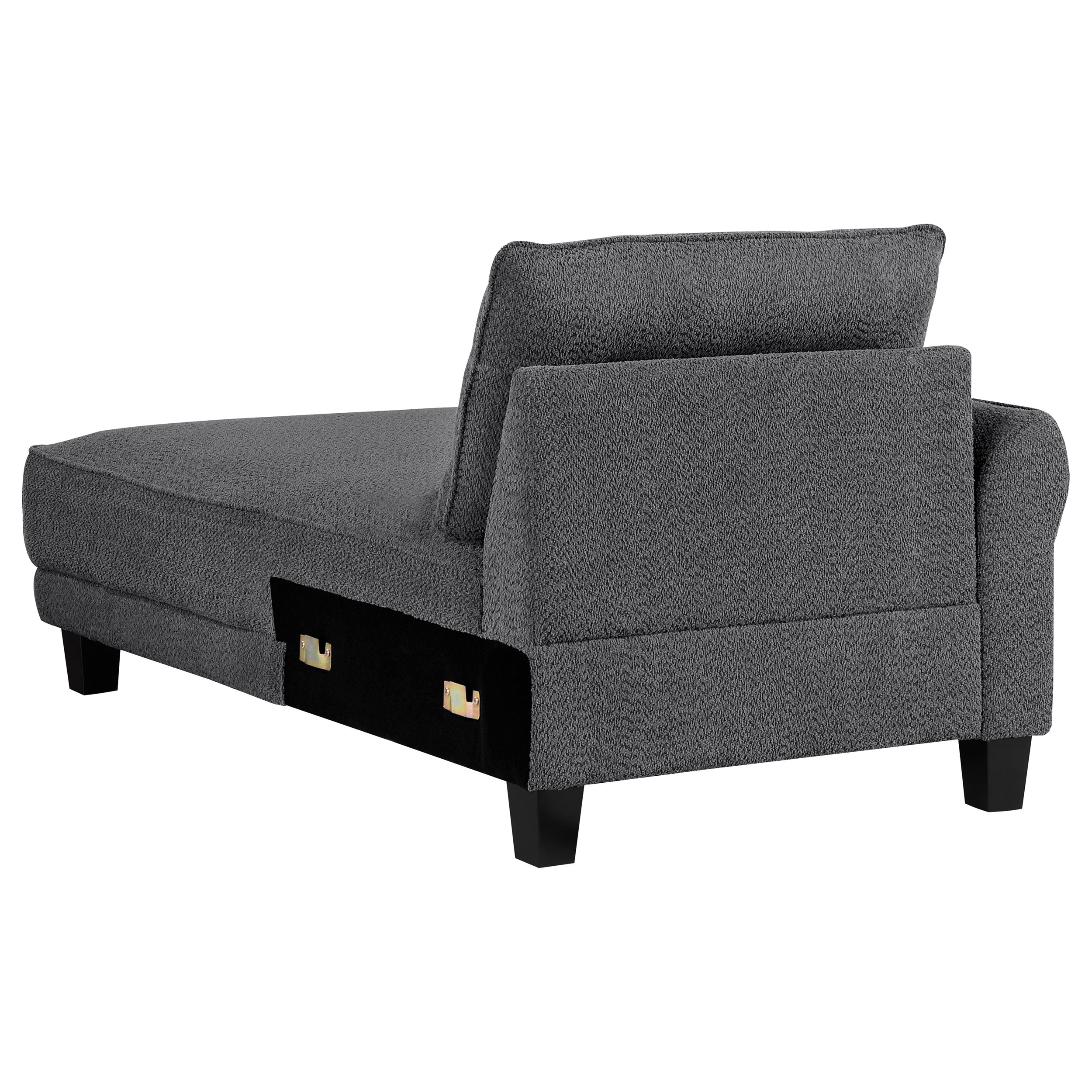 Caspian Upholstered Curved Arms Sectional Sofa Grey