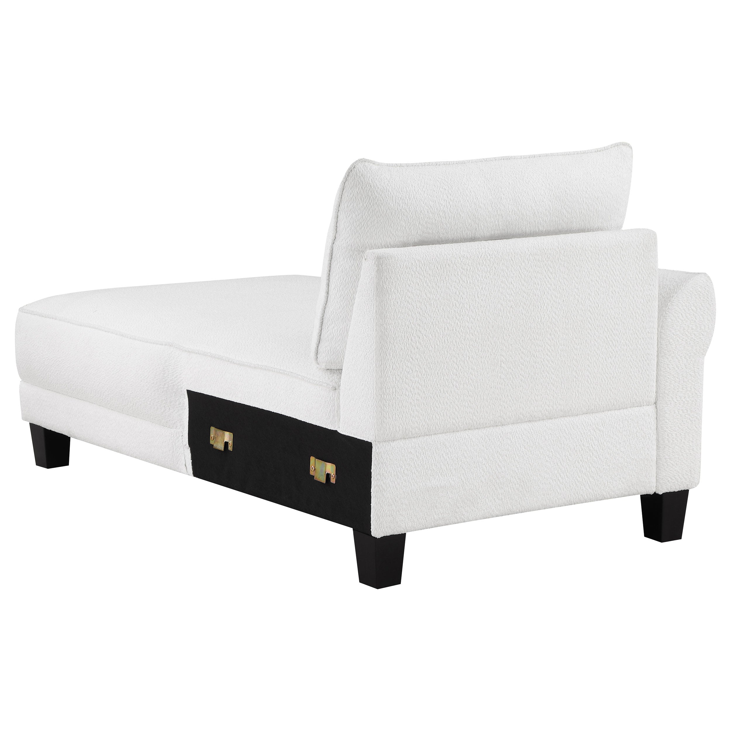 Caspian Upholstered Curved Arms Sectional Sofa White and Black