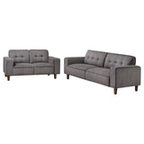 Deerhurst  Upholstered Track Arm Sofa Set Charcoal