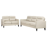 Jonah 2-piece Upholstered Track Arm Sofa Set Ivory