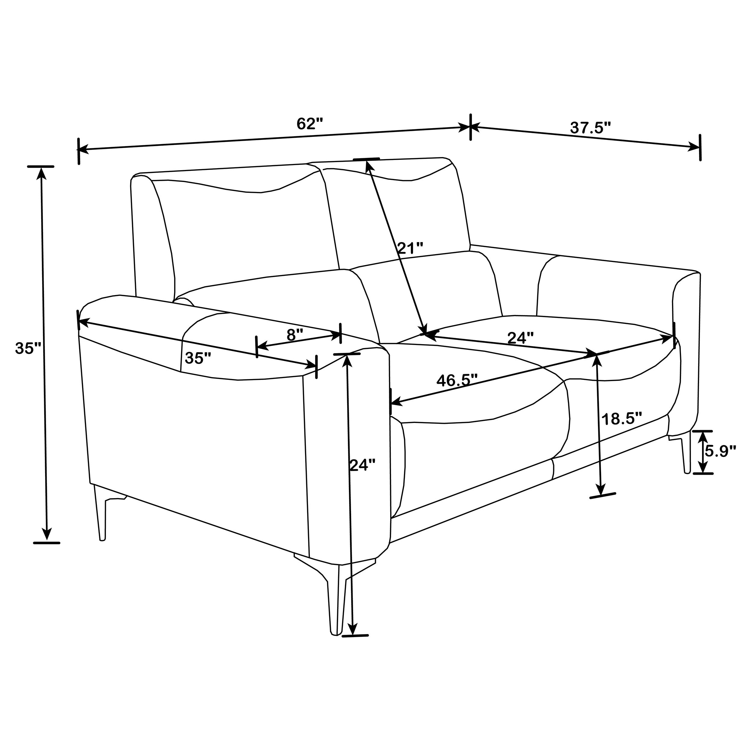 Glenmark 2-piece Track Arm Living Room Set Taupe