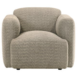 Dorset Fabric Upholstered Round Track Arm Accent Chair Brown