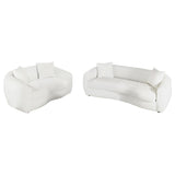 Isabella  Faux Sheepskin Upholstered Sofa Set Natural
