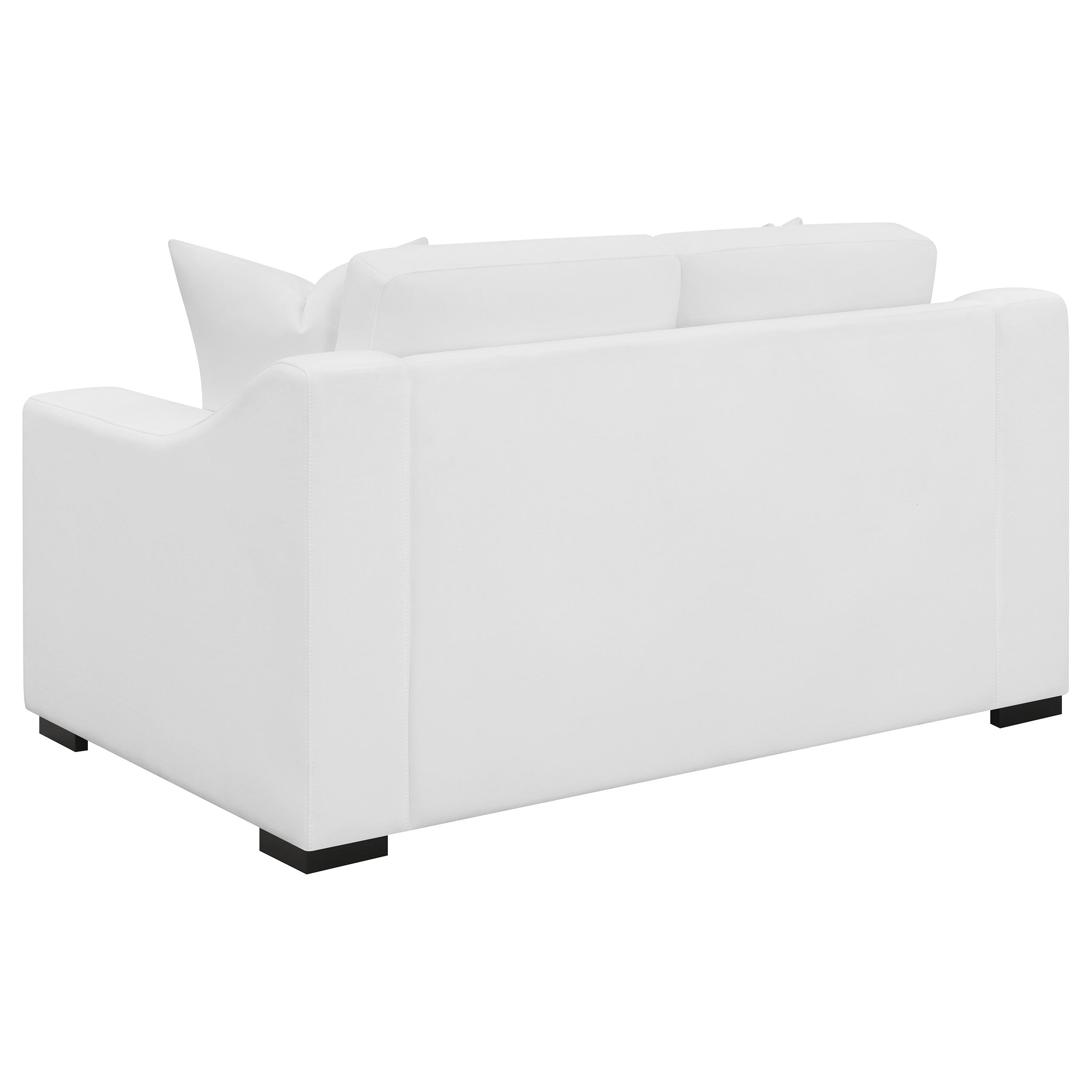 Ashlyn 2-piece Upholstered Sloped Arms Living Room Set White