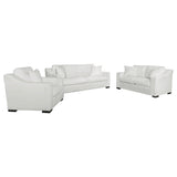 Ashlyn  Upholstered Sloped Arm Sofa Set White