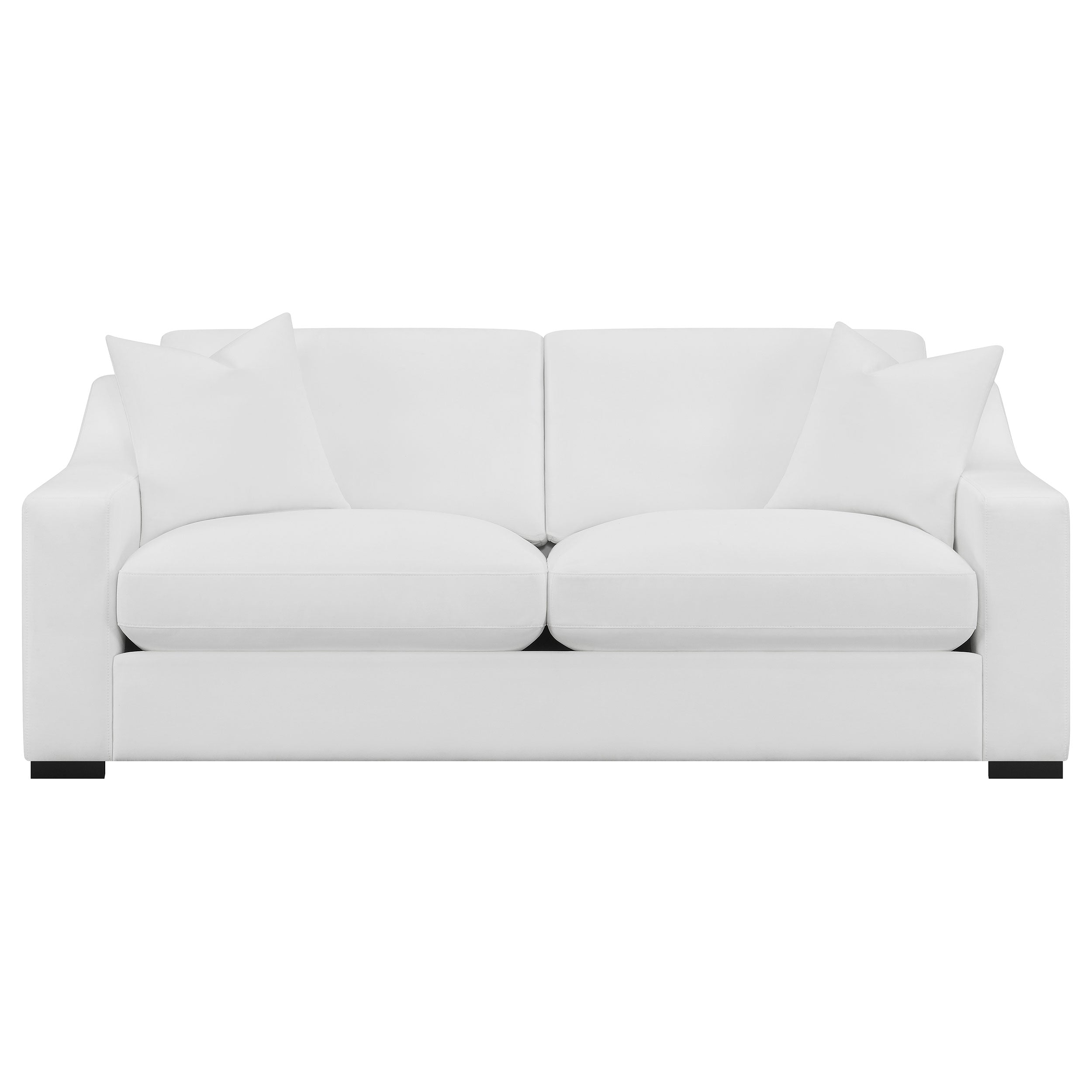 Ashlyn 2-piece Upholstered Sloped Arms Living Room Set White