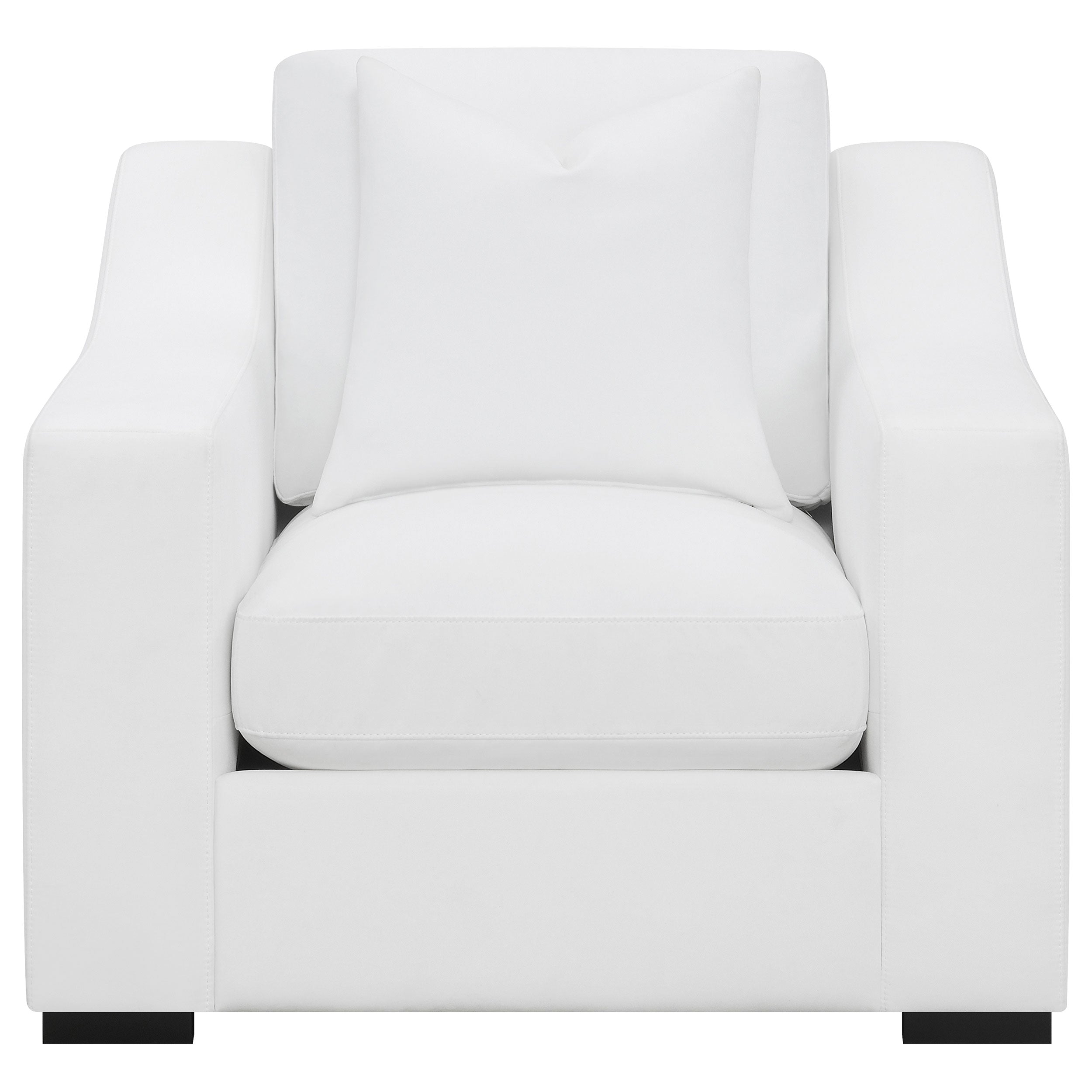 Ashlyn 2-piece Upholstered Sloped Arms Living Room Set White