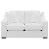 Ashlyn Upholstered Sloped Arms Loveseat White