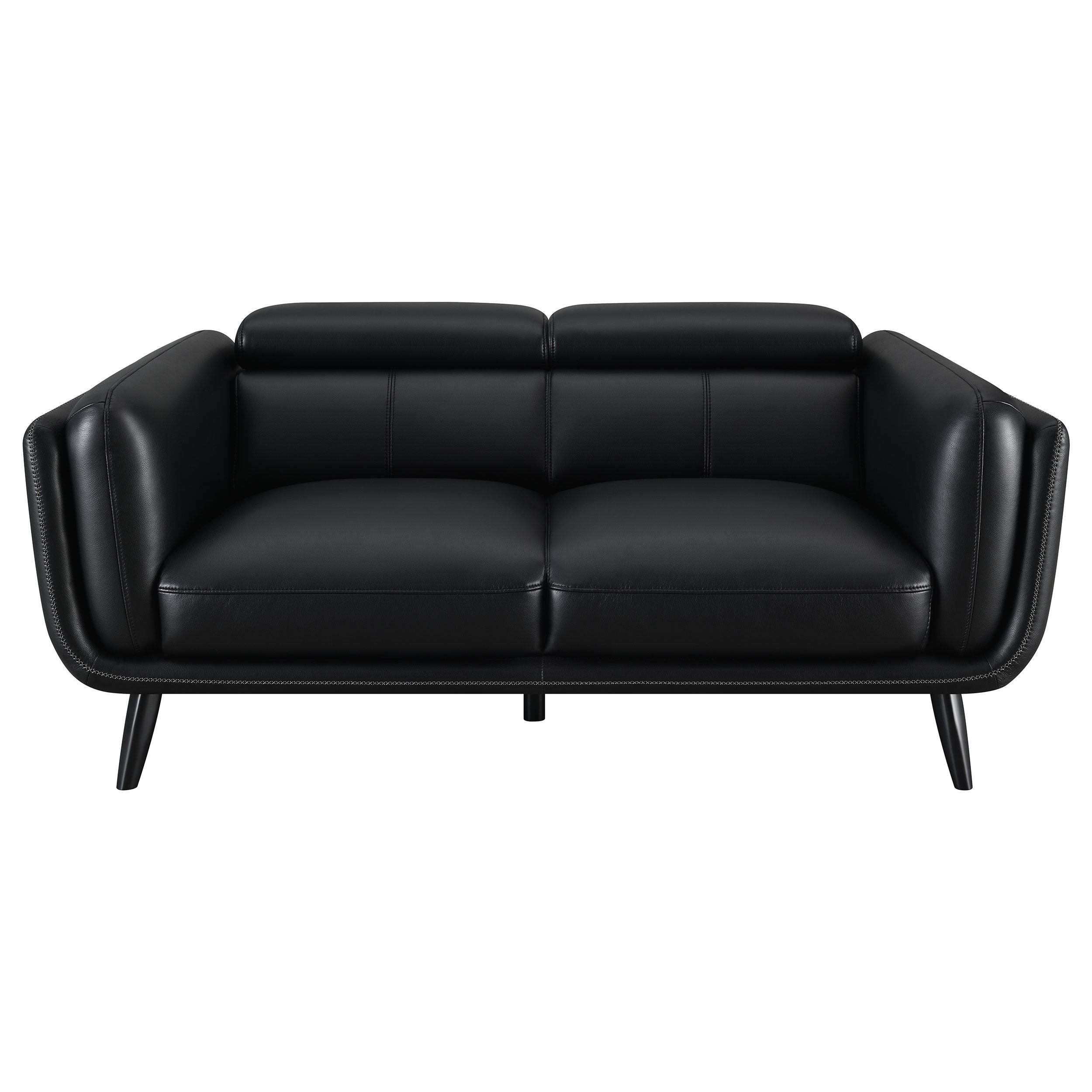 Shania 2-piece Track Arms Living Room Set Black