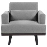 Blake Upholstered Chair with Track Arms Sharkskin and Dark Brown