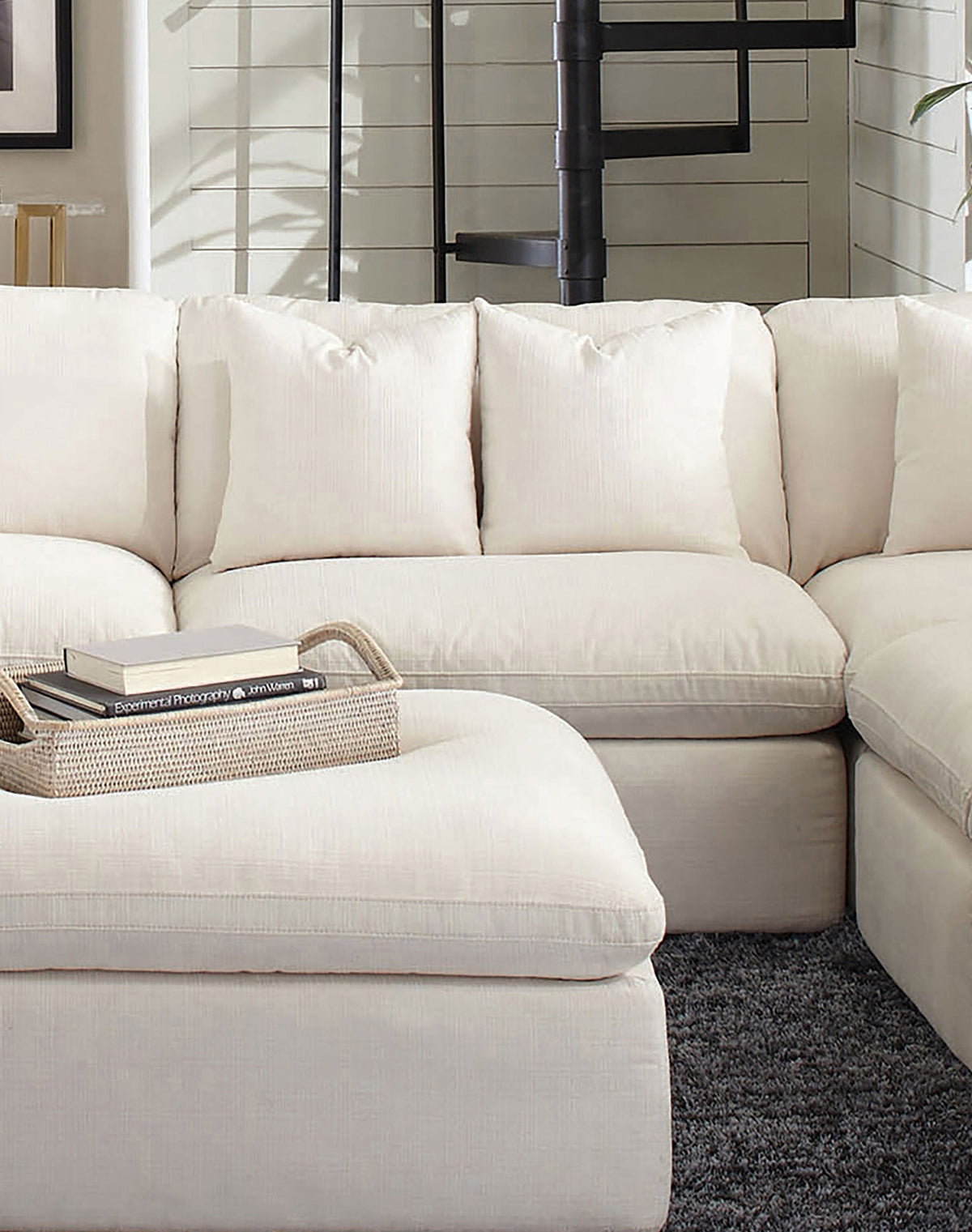 Hobson Cushion Back Armless Chair Off-White