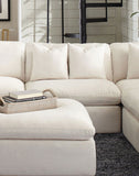 Hobson Cushion Back Armless Chair Off-White