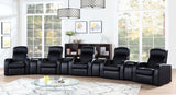 Cyrus Upholstered Recliner Living Room Set Black