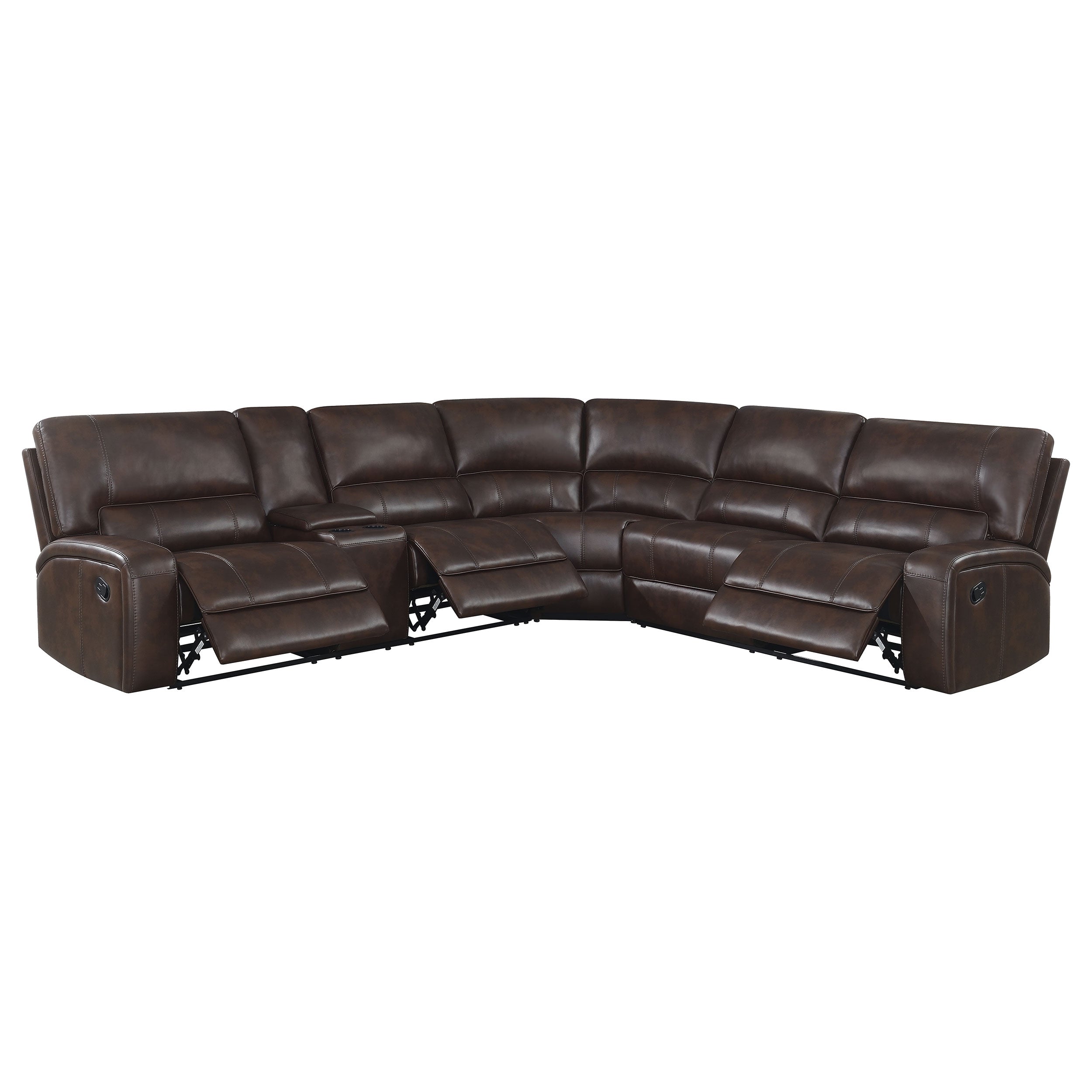 Brunson 3-piece Upholstered Motion Sectional Brown