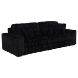 Jacana Corduroy Upholstered Dual Power Chaise Sofa Black