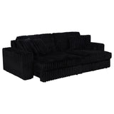 Jacana Corduroy Upholstered Dual Power Chaise Sofa Black