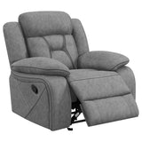 Higgins Overstuffed Upholstered Glider Recliner Grey