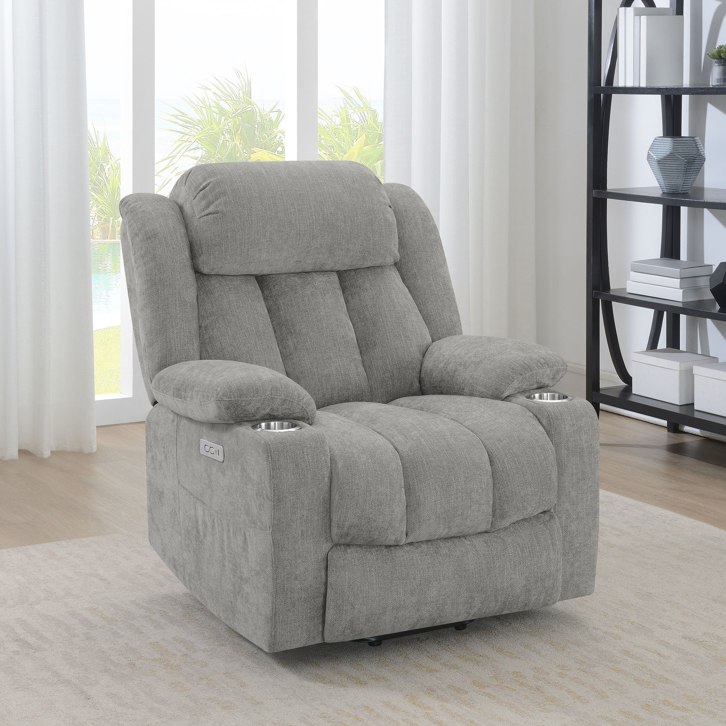 Houston Upholstered Power Lift Recliner Chair Camel