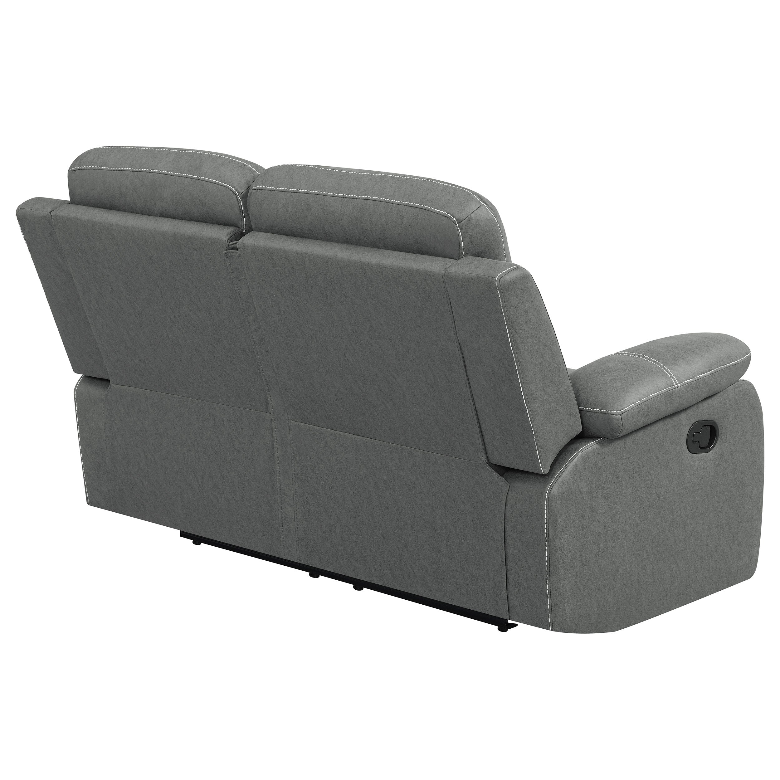 Nova Upholstered Motion Reclining Loveseat Dark Grey