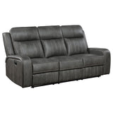 Raelynn Upholstered Motion Reclining Sofa Grey