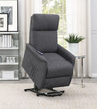 Herrera Power Lift Recliner with Wired Remote Charcoal