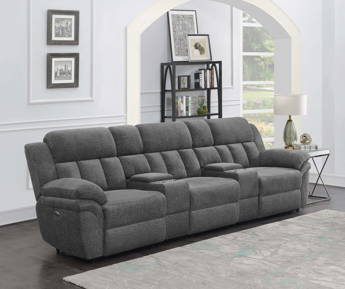 Bahrain  Upholstered Power Home Theater Seating Charcoal