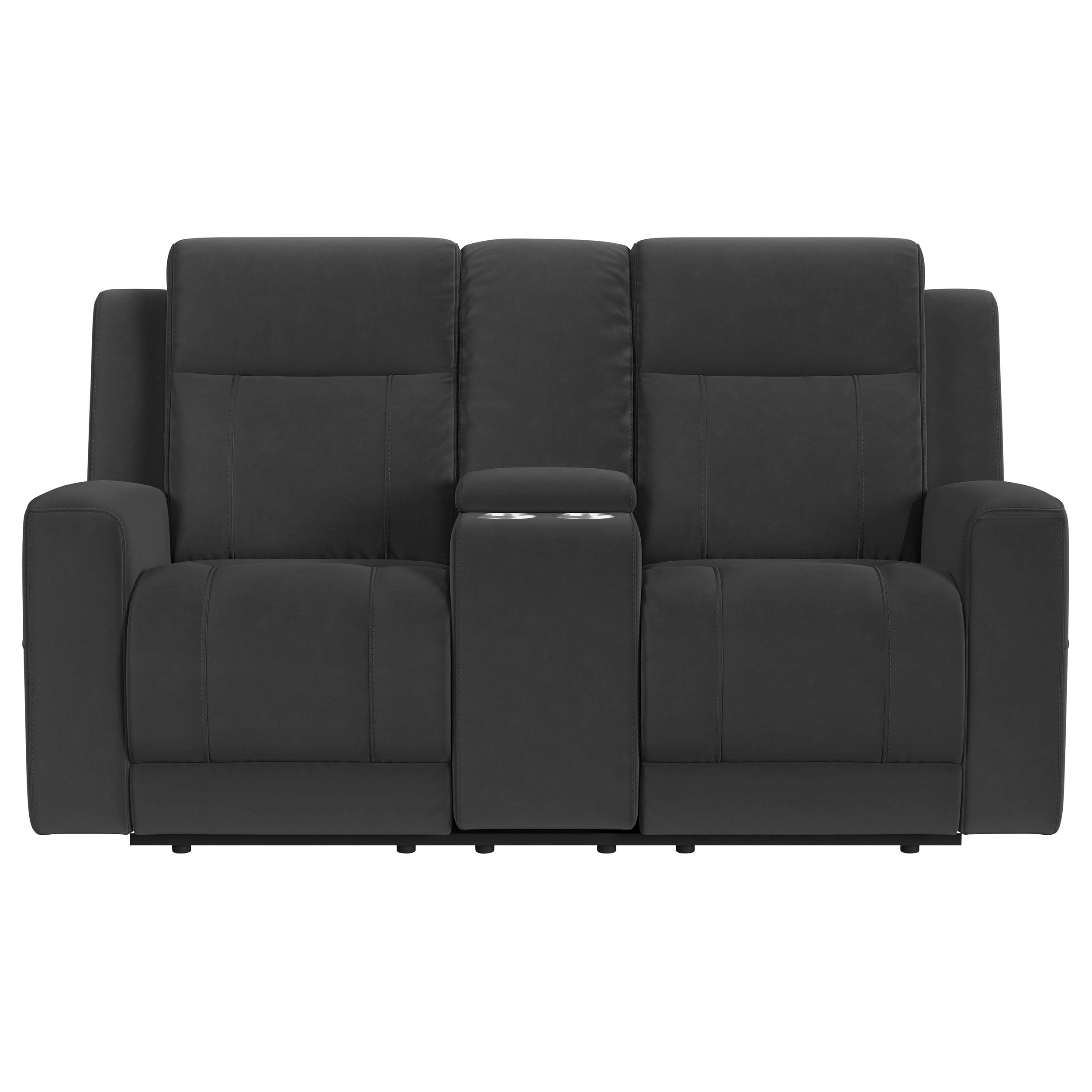 Brentwood  Upholstered Reclining Sofa Set Dark Charcoal