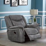 Conrad Upholstered Motion Glider Recliner Grey