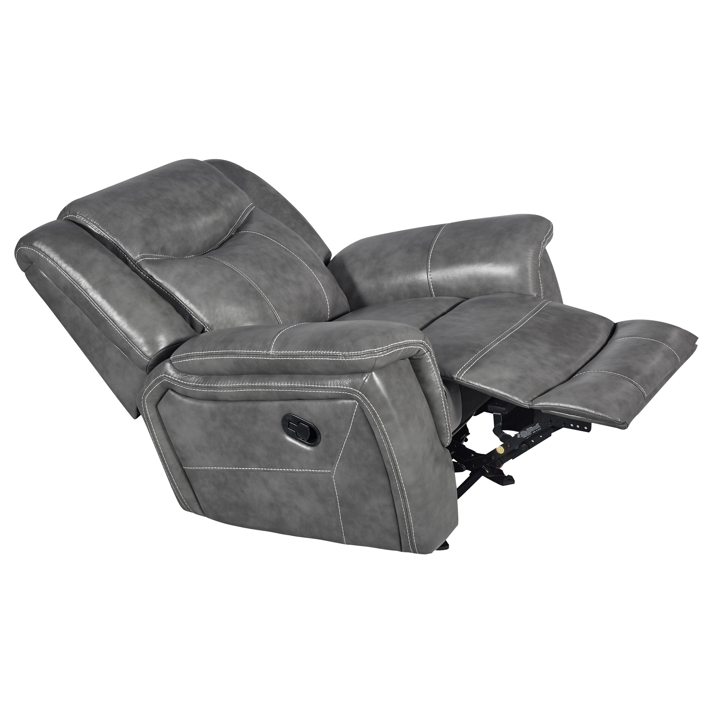 Conrad Upholstered Motion Glider Recliner Grey