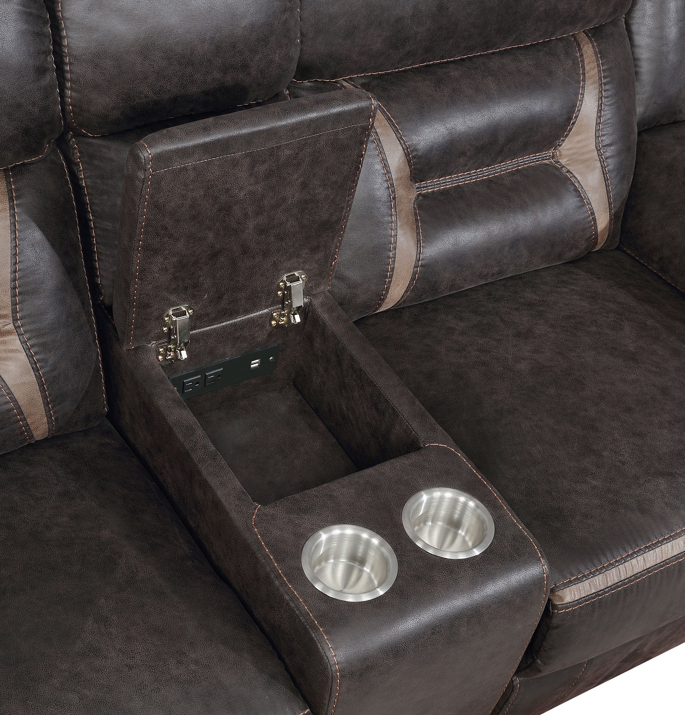 Greer  Upholstered Reclining Sofa Set Brown